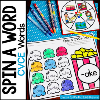 Spin a CVCe Word Families {Word Work Activities}