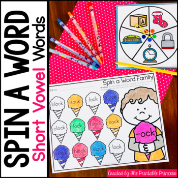 Spin a Short Vowel Word Families {Word Work Activities}