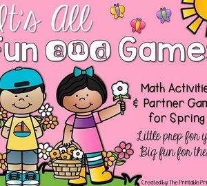 Spring Math Activities and Partner Games for Kindergarten