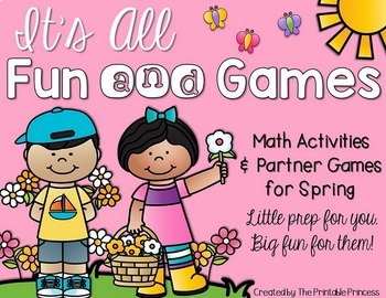 Spring Math Activities and Partner Games for Kindergarten