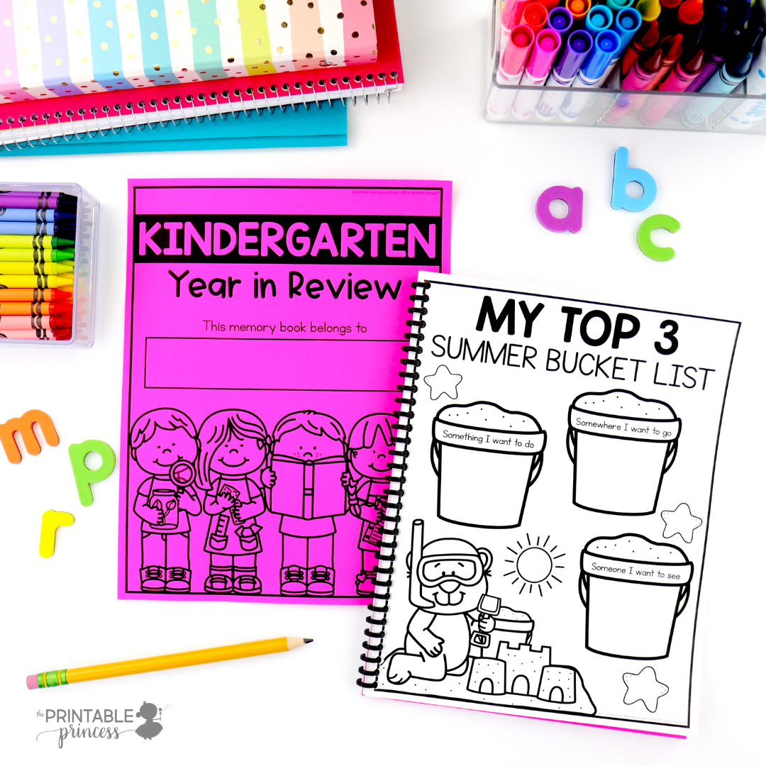 End Of The Year Memory Book,Kindergarten,Preschool,Pre-K,1st,2nd,3rd,4th,5th,6th  + BONUS