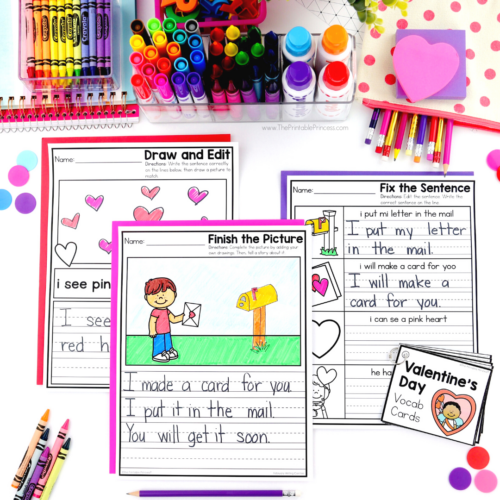 February Writing Centers for Kindergarten