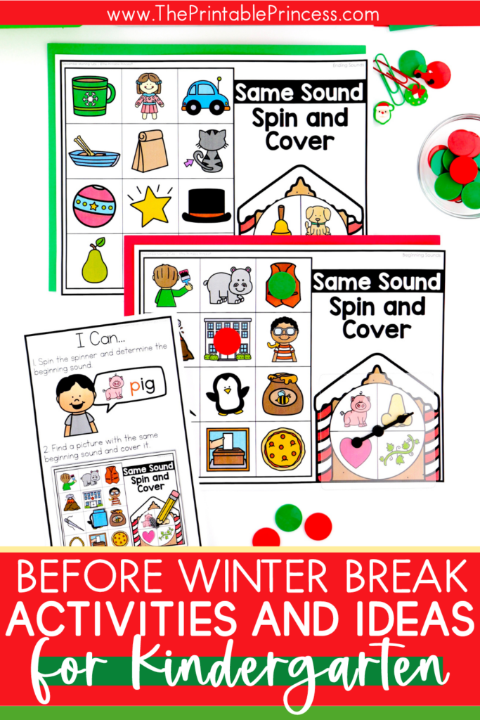 kindergarten morning tub activities for the week before winter break