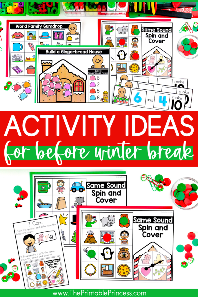 kindergarten activities for the week before winter break