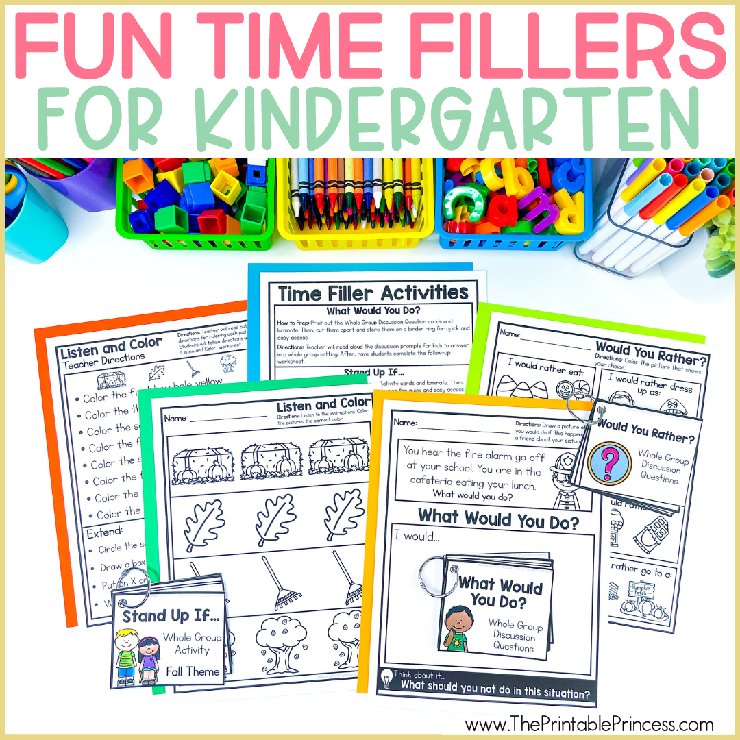 Time Filler Activities for Kindergarten
