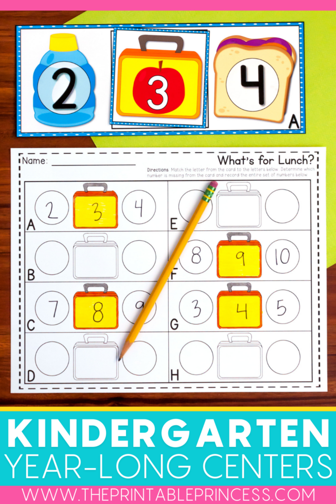 Kindergarten math and literacy centers bundle