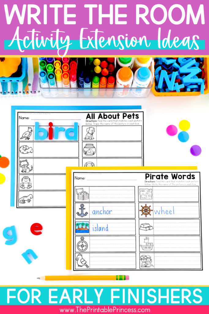 pets and pirates write the room activities