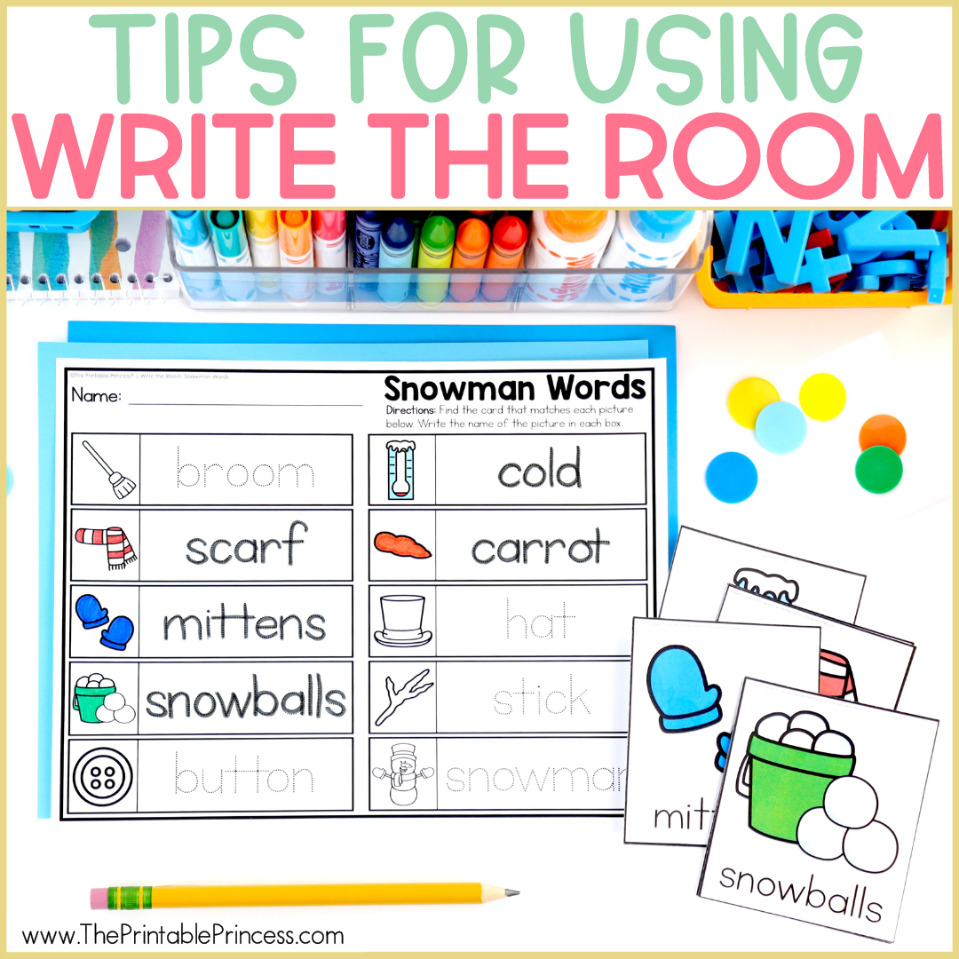 Snowman write the room activities
