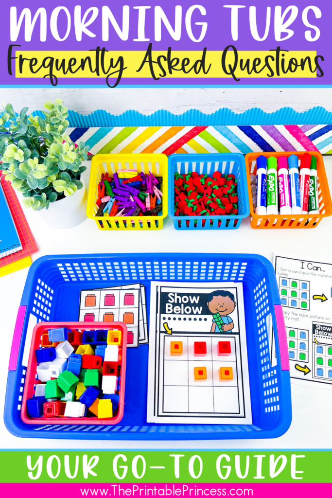 Kindergarten Morning Tubs Activities and Manipulatives