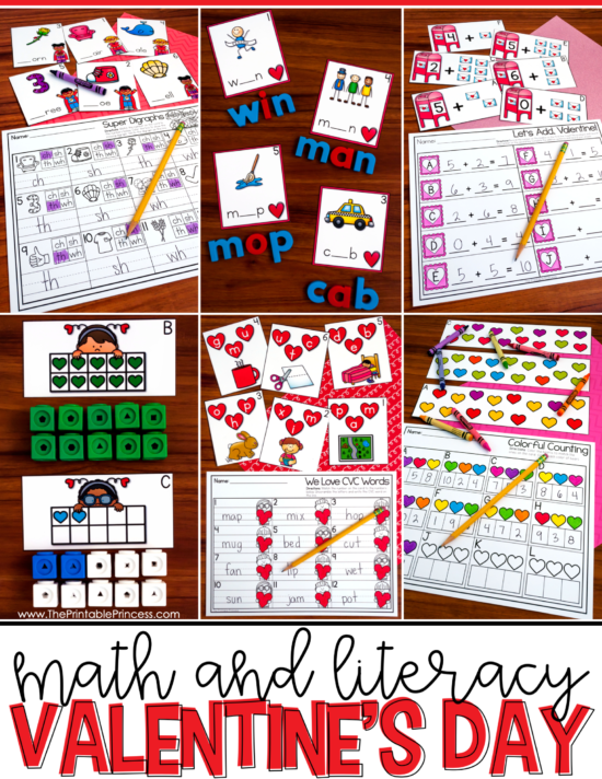 Are you looking for hands-on and engaging activities to bring Valentine's Day into your Kindergarten classroom? Then you will love the Valentine's Day centers for Kindergarten shared in this blog post. There's math and literacy included and they were designed with Kindergarten skills in mind. Also included in this blog post is a super fun numbers to 100 FREEBIE that's perfect for Valentine's Day in Kindergarten! Click through to download your copy!