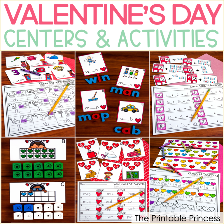 Valentine’s Day Centers for Kindergarten