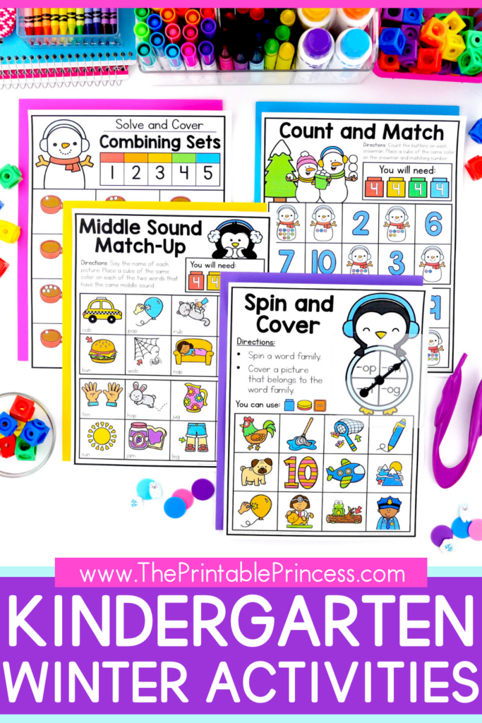 winter literacy and math activities for kindergarten