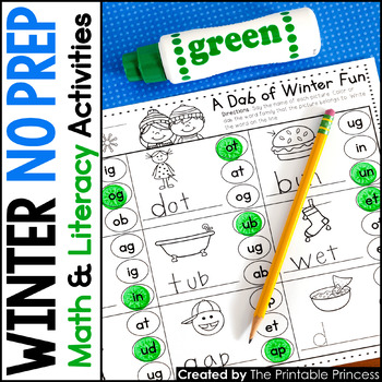 Winter NO PREP Pages {Literacy and Math Activities for Kindergarten}