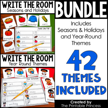 Write the Room Kindergarten Year Long BUNDLE | 42 Themes Included
